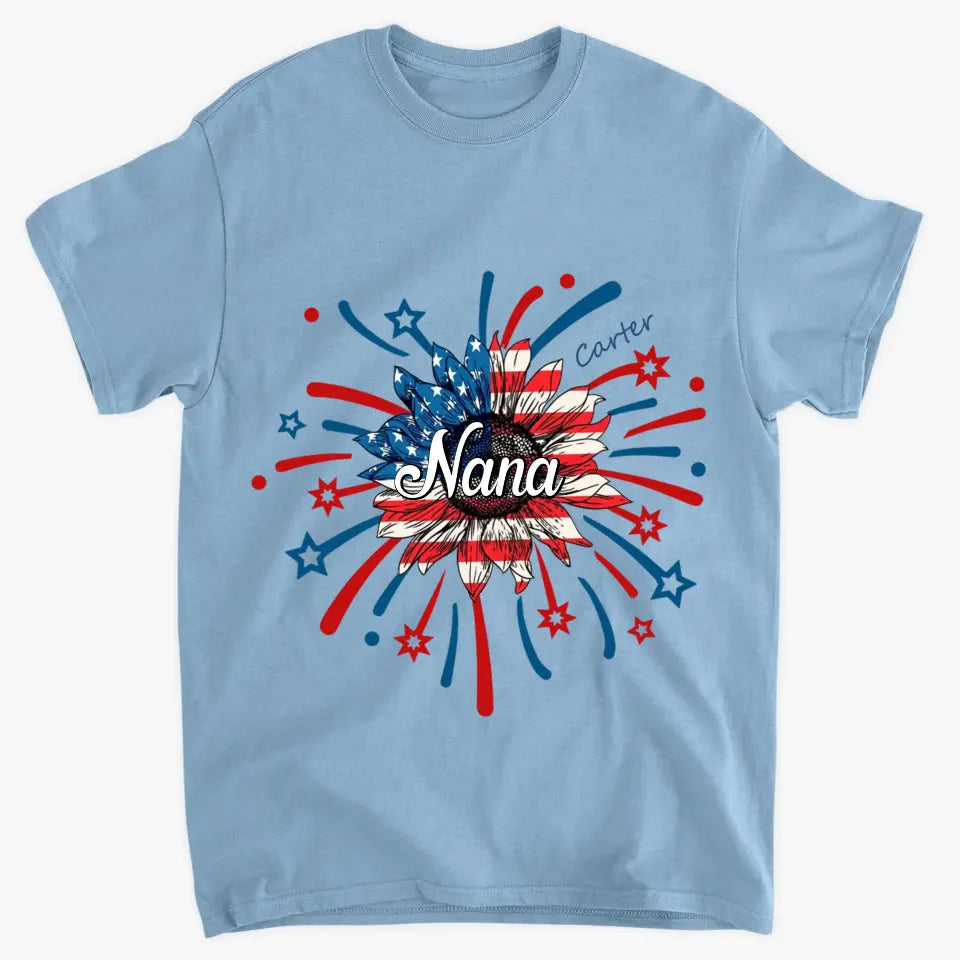 Personalized T-shirt - Mother's Day Gift For Mom - 4th Of July Grandma