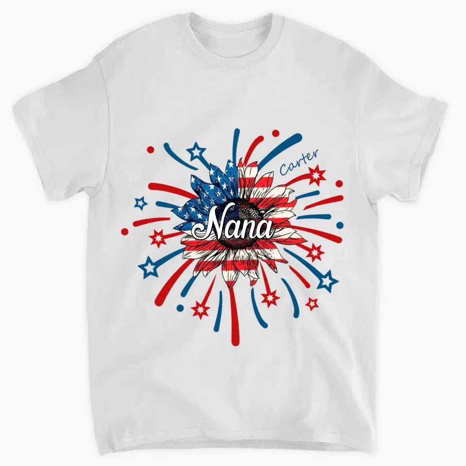 Personalized T-shirt - Mother's Day Gift For Mom - 4th Of July Grandma