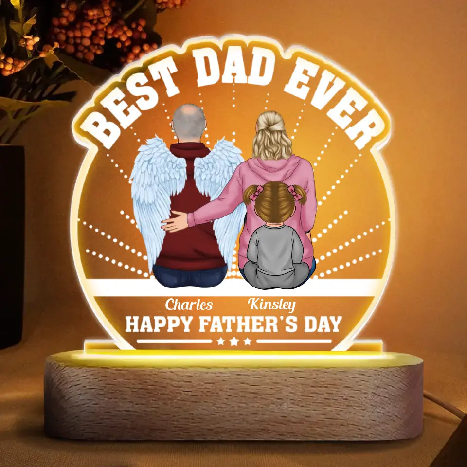 Personalized Acrylic LED Night Light - Father's Day, Birthday Gift For Grandpa, Dad - Best Dad Ever