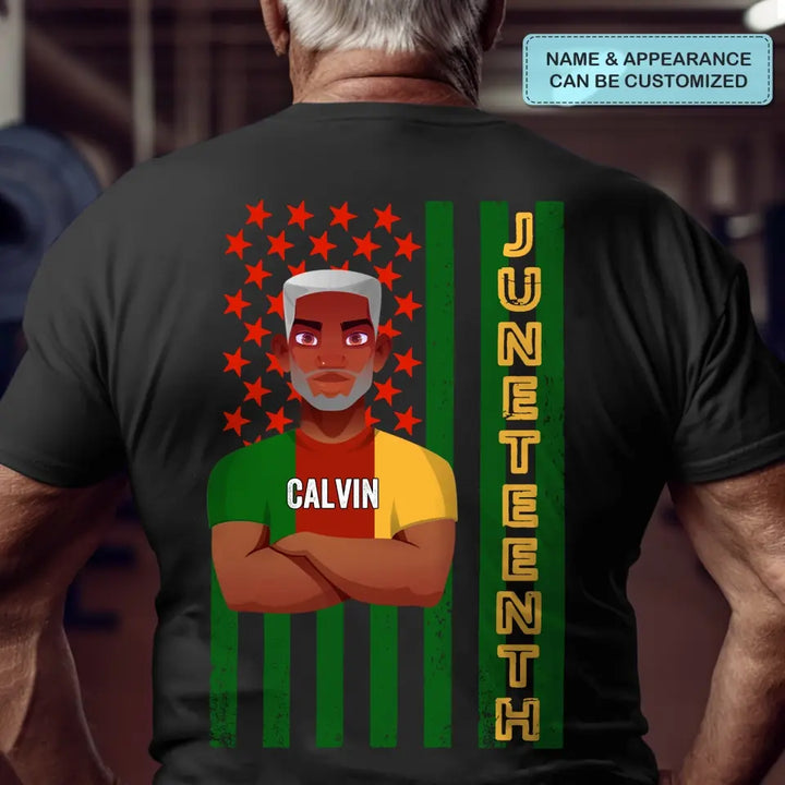 Personalized T-Shirt - Father's Day, Birthday Gift For Dad, Grandpa - Juneteenth Pride
