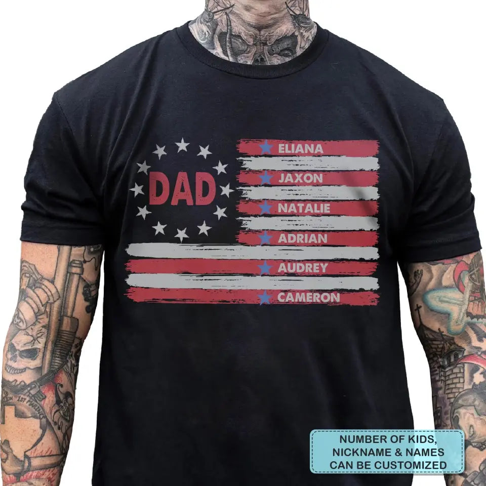 Personalized T-shirt - 4th Of July, Father's Day, Birthday Gift For Dad, Grandpa - American Dad