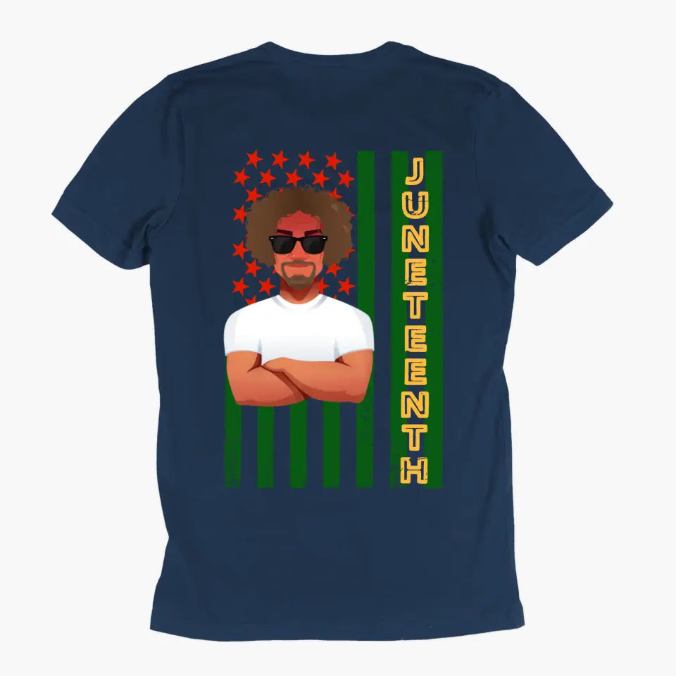 Personalized T-Shirt - Father's Day, Birthday Gift For Dad, Grandpa - Juneteenth Pride