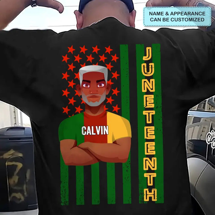 Personalized T-Shirt - Father's Day, Birthday Gift For Dad, Grandpa - Juneteenth Pride