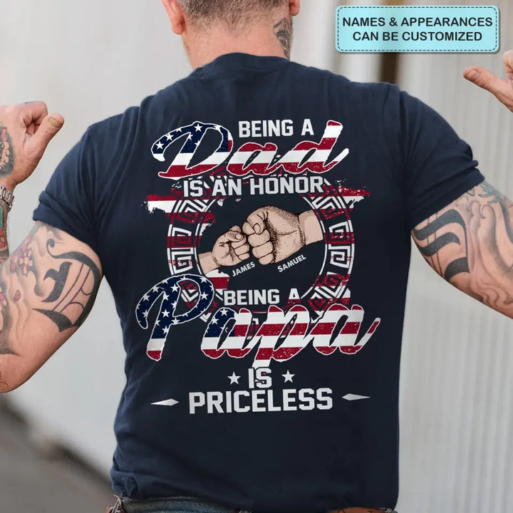 Personalized T-shirt - 4th Of July, Father's Day, Birthday Gift For Dad, Grandpa - Being Grandpa Is Priceless