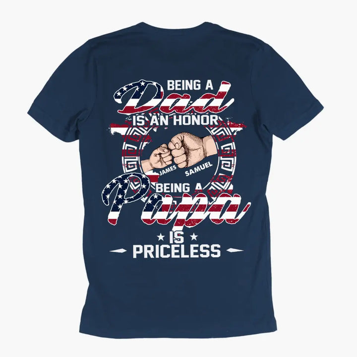 Personalized T-shirt - 4th Of July, Father's Day, Birthday Gift For Dad, Grandpa - Being Grandpa Is Priceless