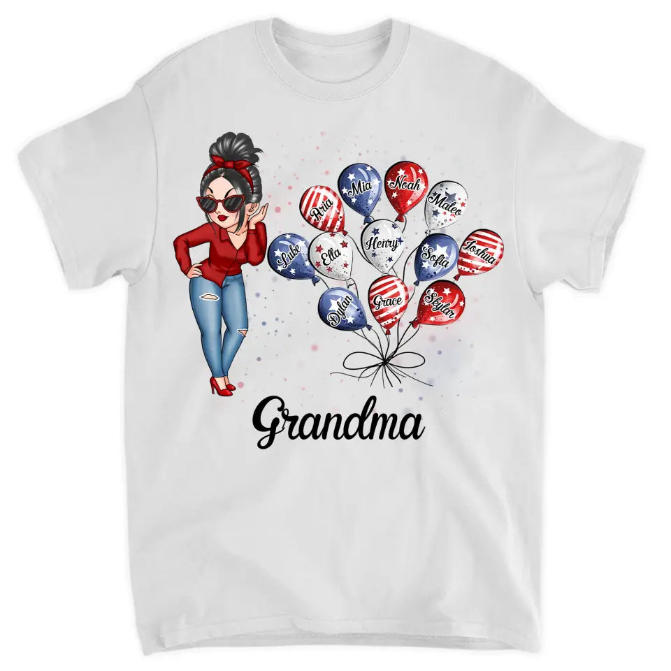 Personalized T-shirt - Grandma Baloon 4th Of July