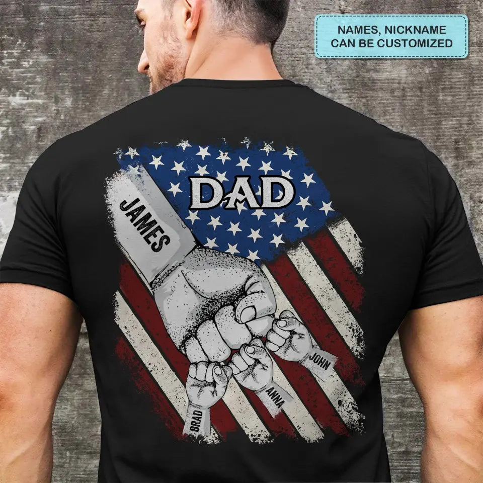 Personalized T-shirt - 4th Of July, Father's Day, Birthday Gift For Dad, Grandpa - American Flag Daddy
