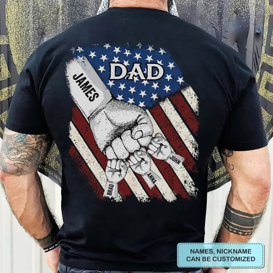 Personalized T-shirt - 4th Of July, Father's Day, Birthday Gift For Dad, Grandpa - American Flag Daddy