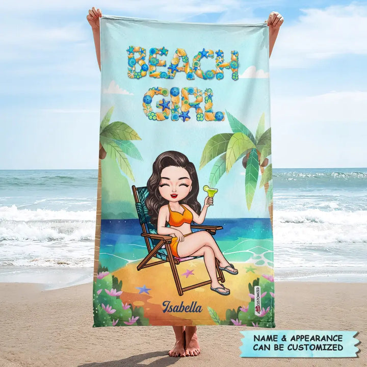 Personalized Beach Towel - Birthday, Vacation Gift, Summer Gift For Beach Lover, Beach Girl - Beach Girl
