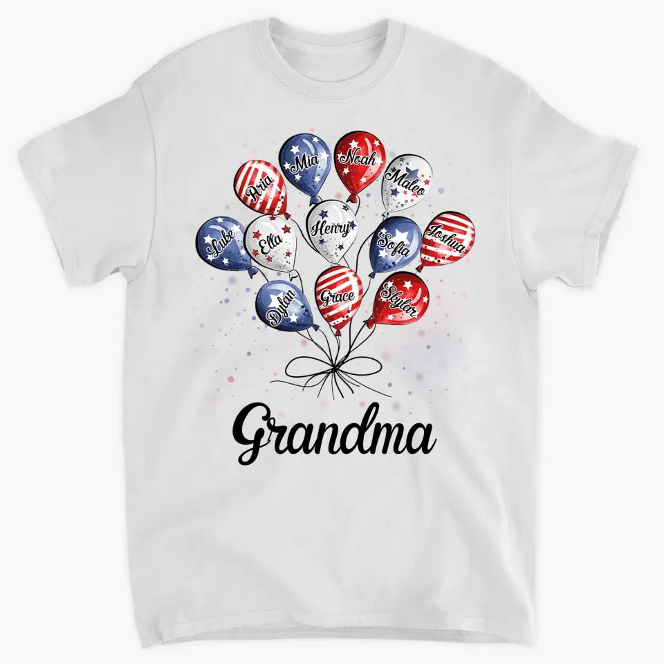 Personalized T-shirt - 4th Of July, Mother's Day, Birthday Gift For Mom, Grandma - Grandma Balloon