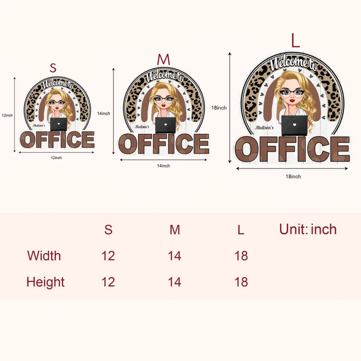 Personalized Door Sign - Gift For Office Staff - Welcome To My Office ARND005