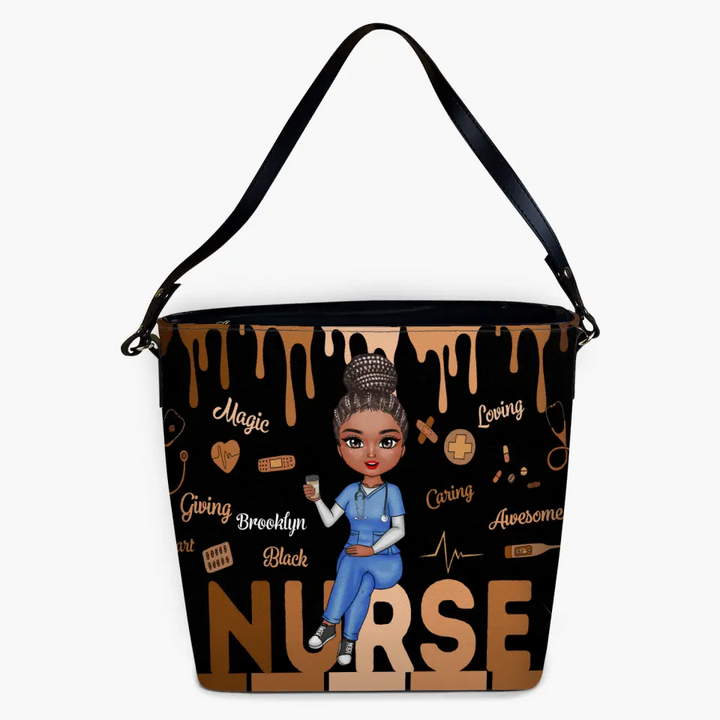 Love Nurse Life - Personalized Custom Leather Tote Bag - Gift For Nurse