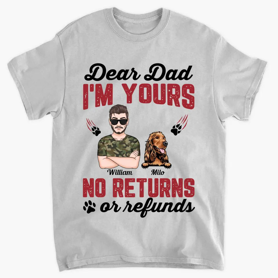 Personalized Custom T-shirt - Father's Day, Birthday Gift For Dad, Grandpa, Pet Lover - No Returns Or Refunds