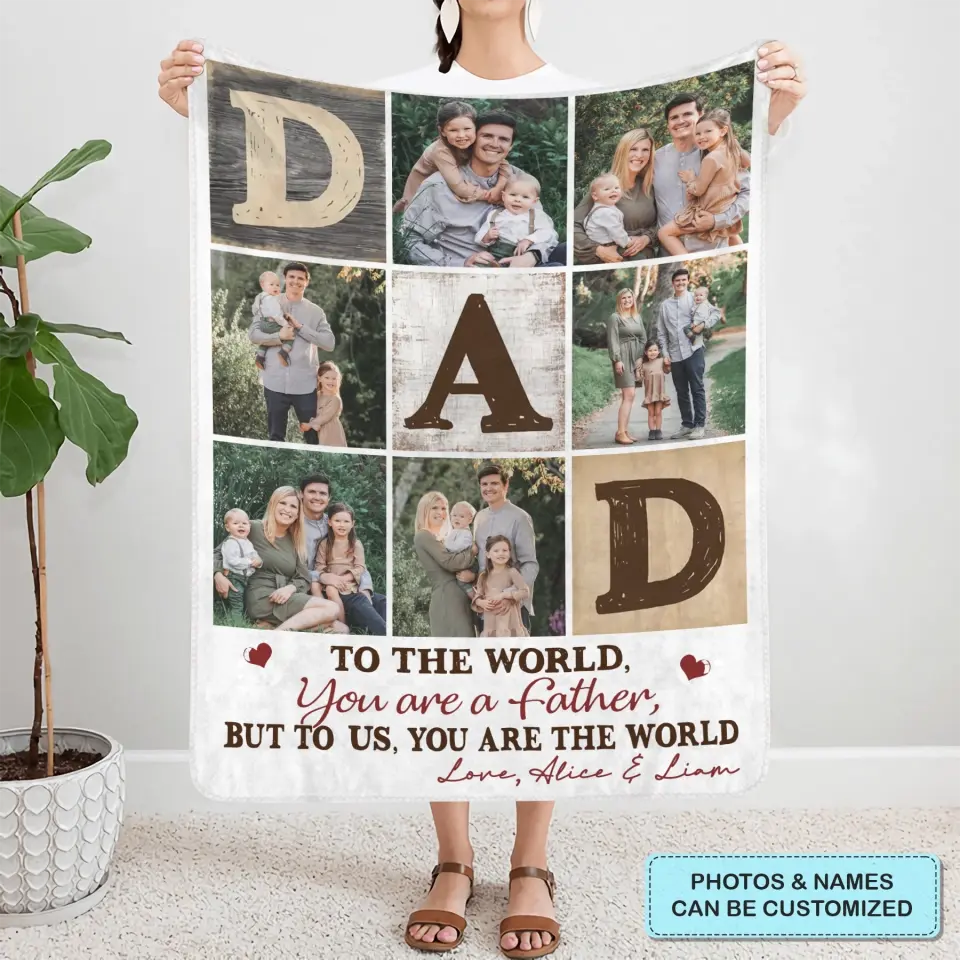 Personalized Custom Blanket - Birthday, Father's Day Gift For Dad - Dad We Love You