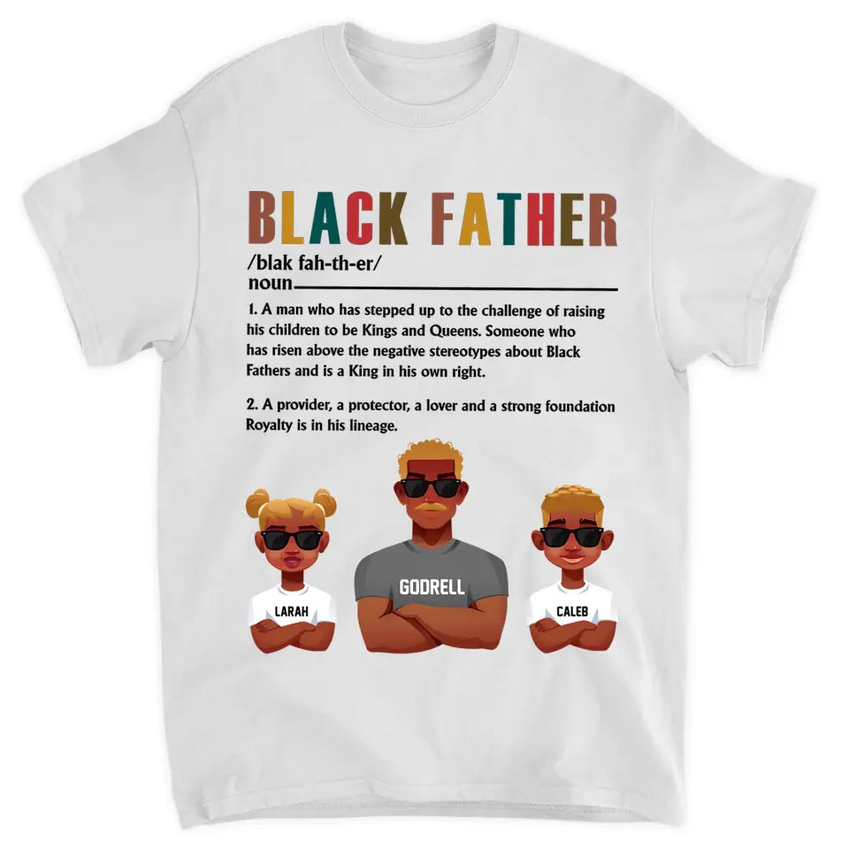 Personalized Custom T-shirt - Father's Day, Birthday Gift For Dad, Grandpa - Black Father