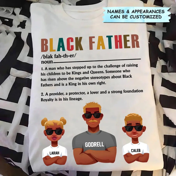 Personalized Custom T-shirt - Father's Day, Birthday Gift For Dad, Grandpa - Black Father