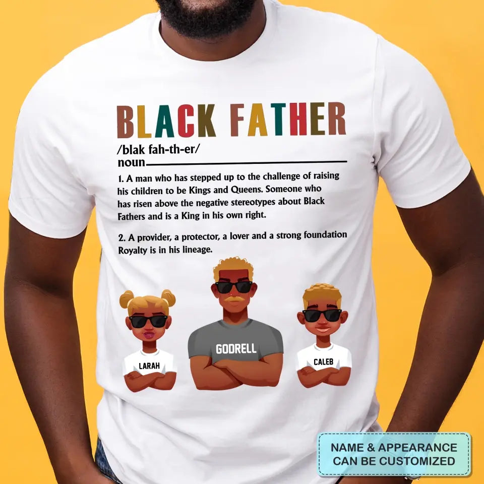 Personalized Custom T-shirt - Father's Day, Birthday Gift For Dad, Grandpa - Black Father