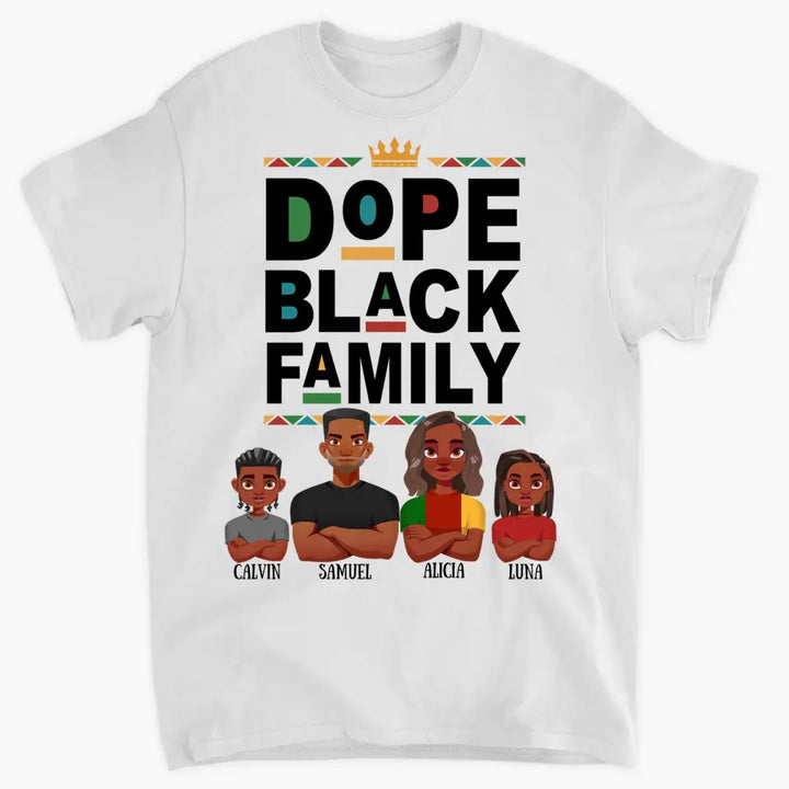 Personalized Custom T-shirt - Mother's Day Gift For Mom - Dope Black Family