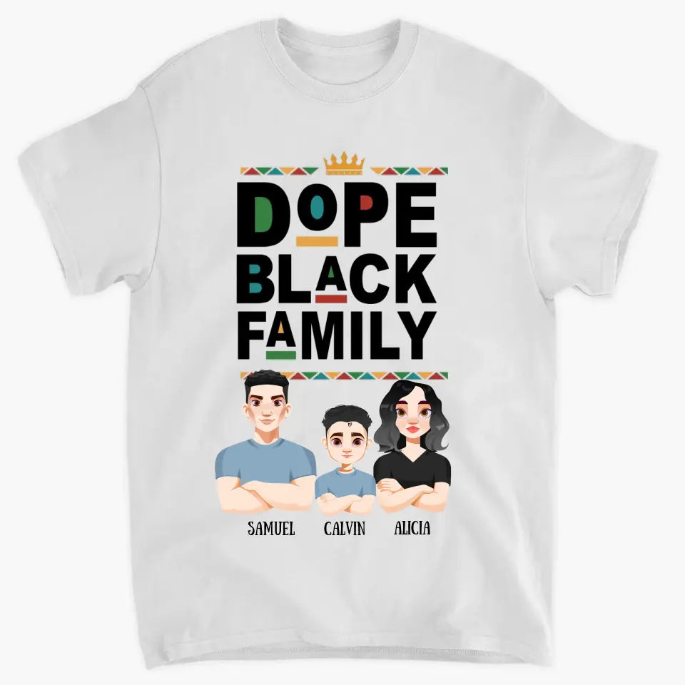 Personalized Custom T-shirt - Mother's Day Gift For Mom - Dope Black Family