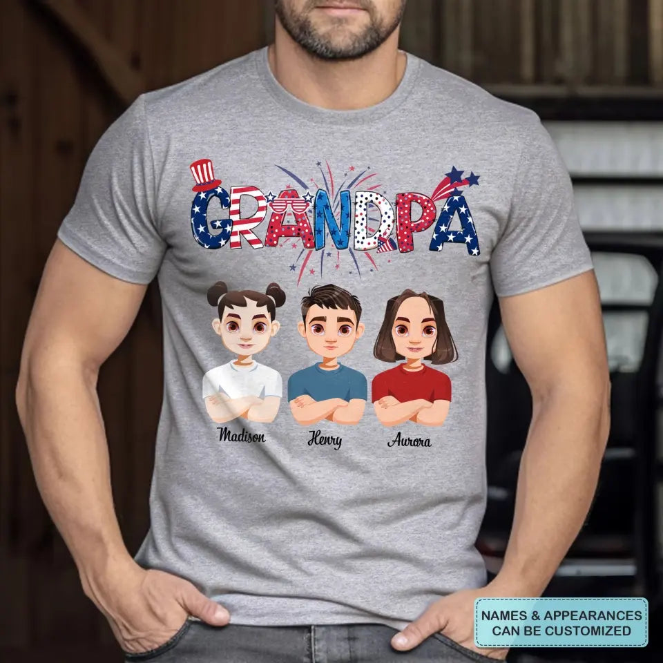 Personalized Custom T-shirt - 4th of July, Father's Day Dad - Mama Papa Mom Daddy