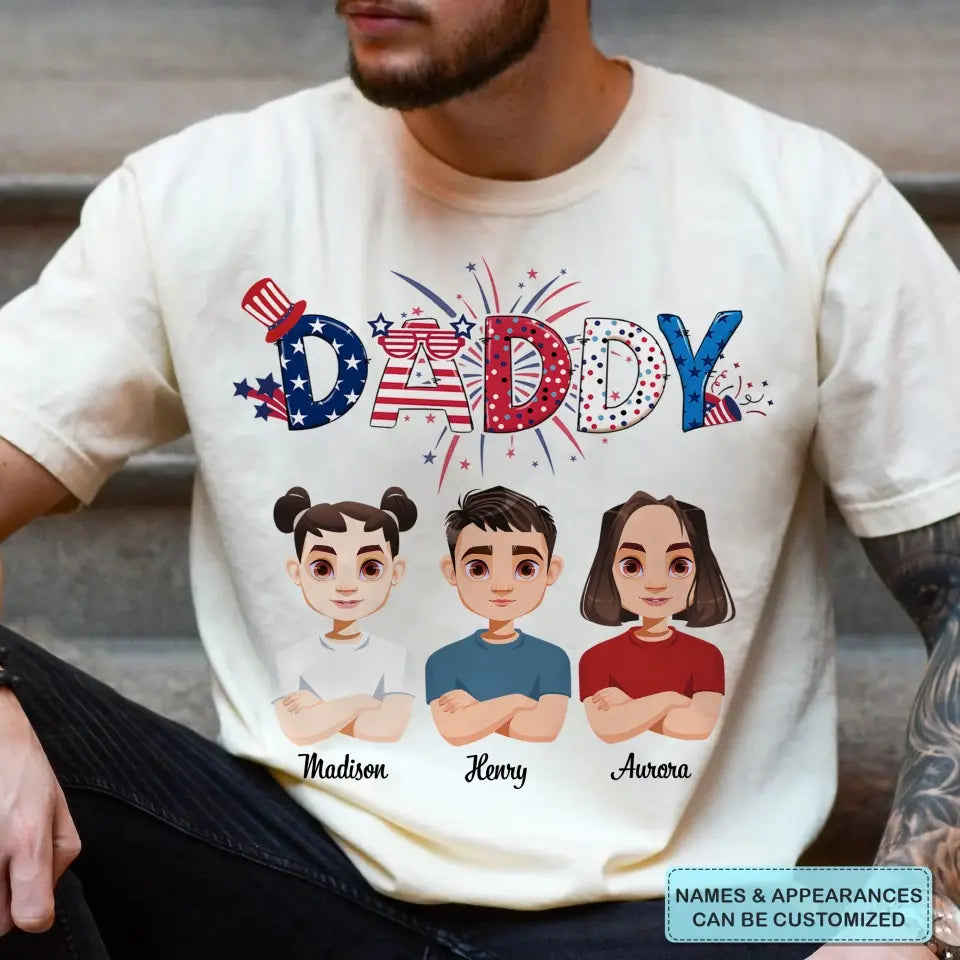 Personalized Custom T-shirt - 4th of July, Father's Day Dad - Mama Papa Mom Daddy