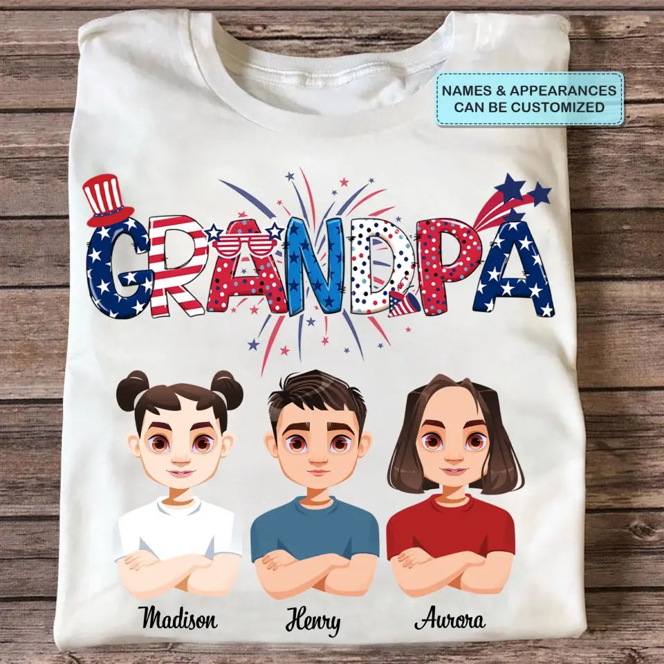 Personalized Custom T-shirt - 4th of July, Father's Day Dad - Mama Papa Mom Daddy