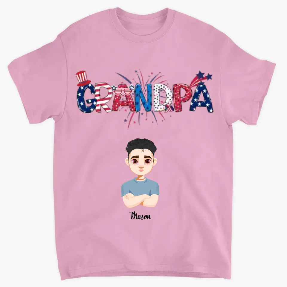 Personalized Custom T-shirt - 4th of July, Father's Day Dad - Mama Papa Mom Daddy