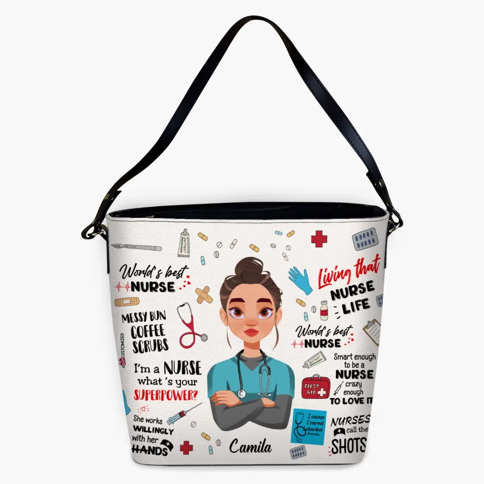 Personalized Custom Leather Tote Bag - Nurse's Day, Birthday  Gift For Nurse - World's Best Nurse