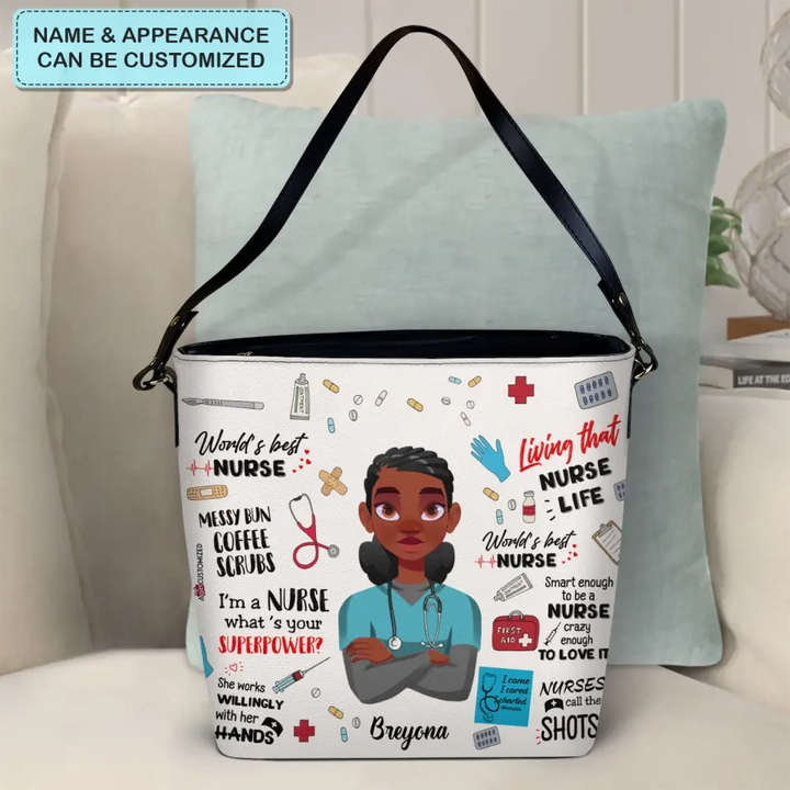 Personalized Custom Leather Tote Bag - Nurse's Day, Birthday  Gift For Nurse - World's Best Nurse