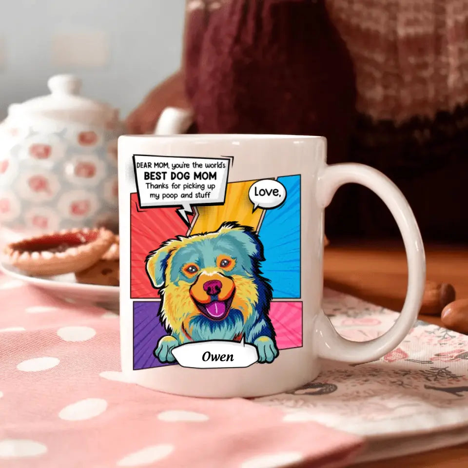 Personalized Custom White Mug - Birthday Gift For Dog Lover - Best Dog Mom Ever