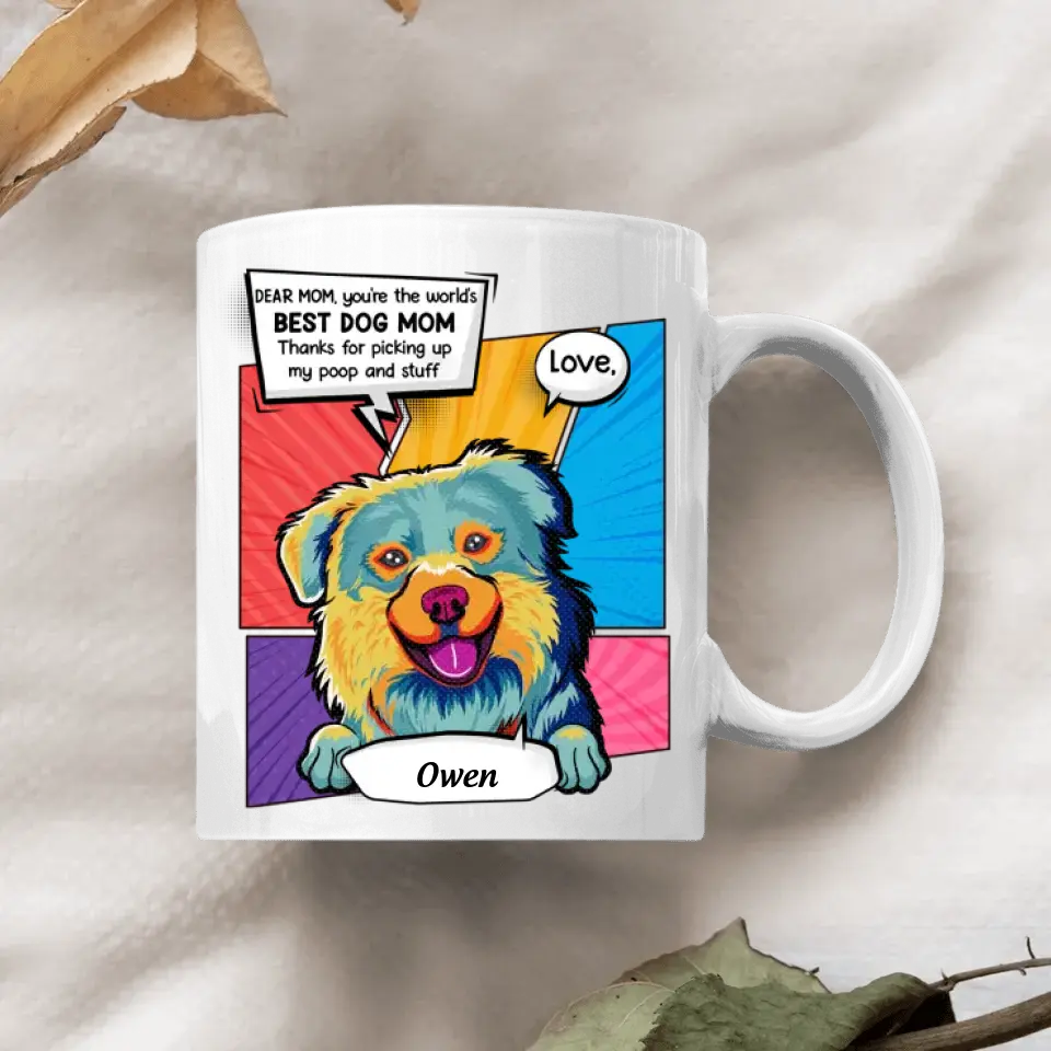 Personalized Custom White Mug - Birthday Gift For Dog Lover - Best Dog Mom Ever