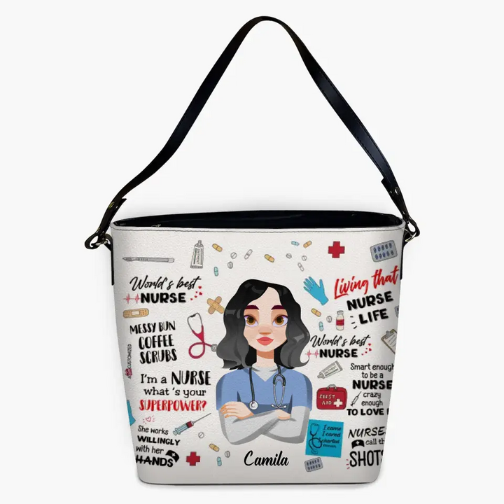 Personalized Custom Leather Tote Bag - Nurse's Day, Birthday  Gift For Nurse - World's Best Nurse