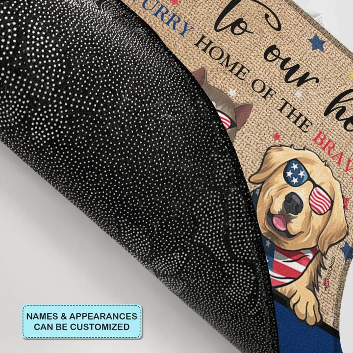 Personalized Custom Doormat - 4th Of July, Birthday Gift For Pet Lover - Welcome To Our Home