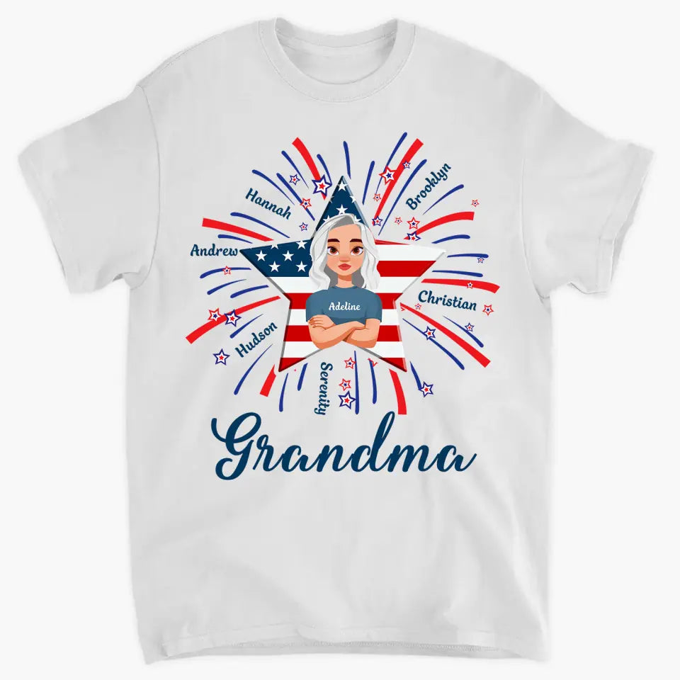Personalized T-shirt - 4th Of July Gift For Grandma - Firework Mom