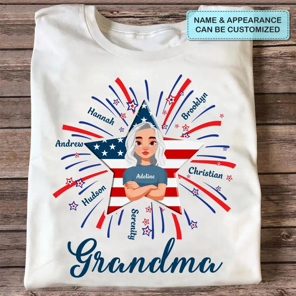 Personalized T-shirt - 4th Of July Gift For Grandma - Firework Mom