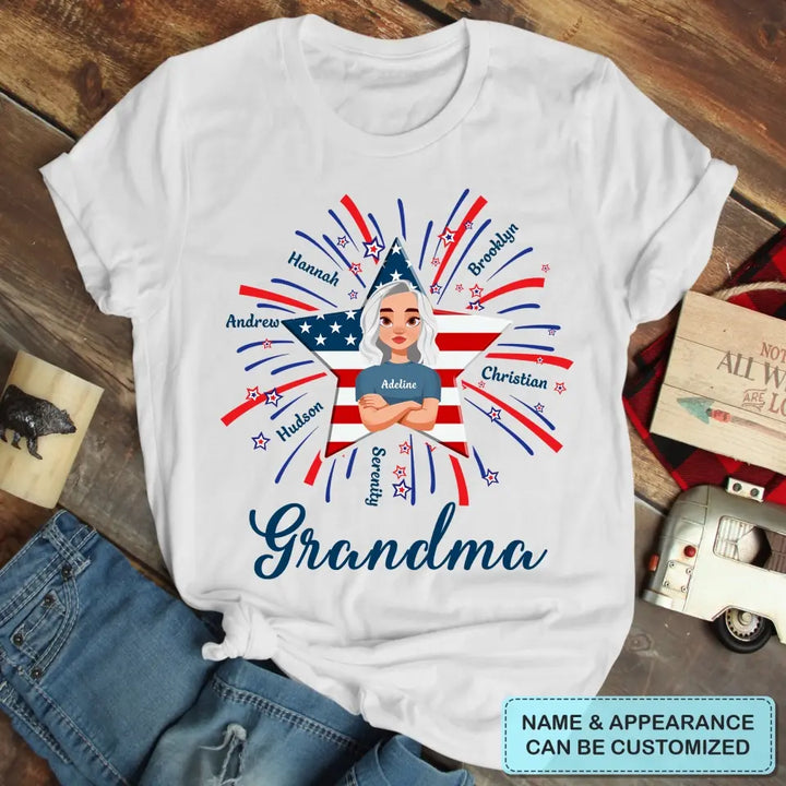 Personalized T-shirt - 4th Of July Gift For Grandma - Firework Mom