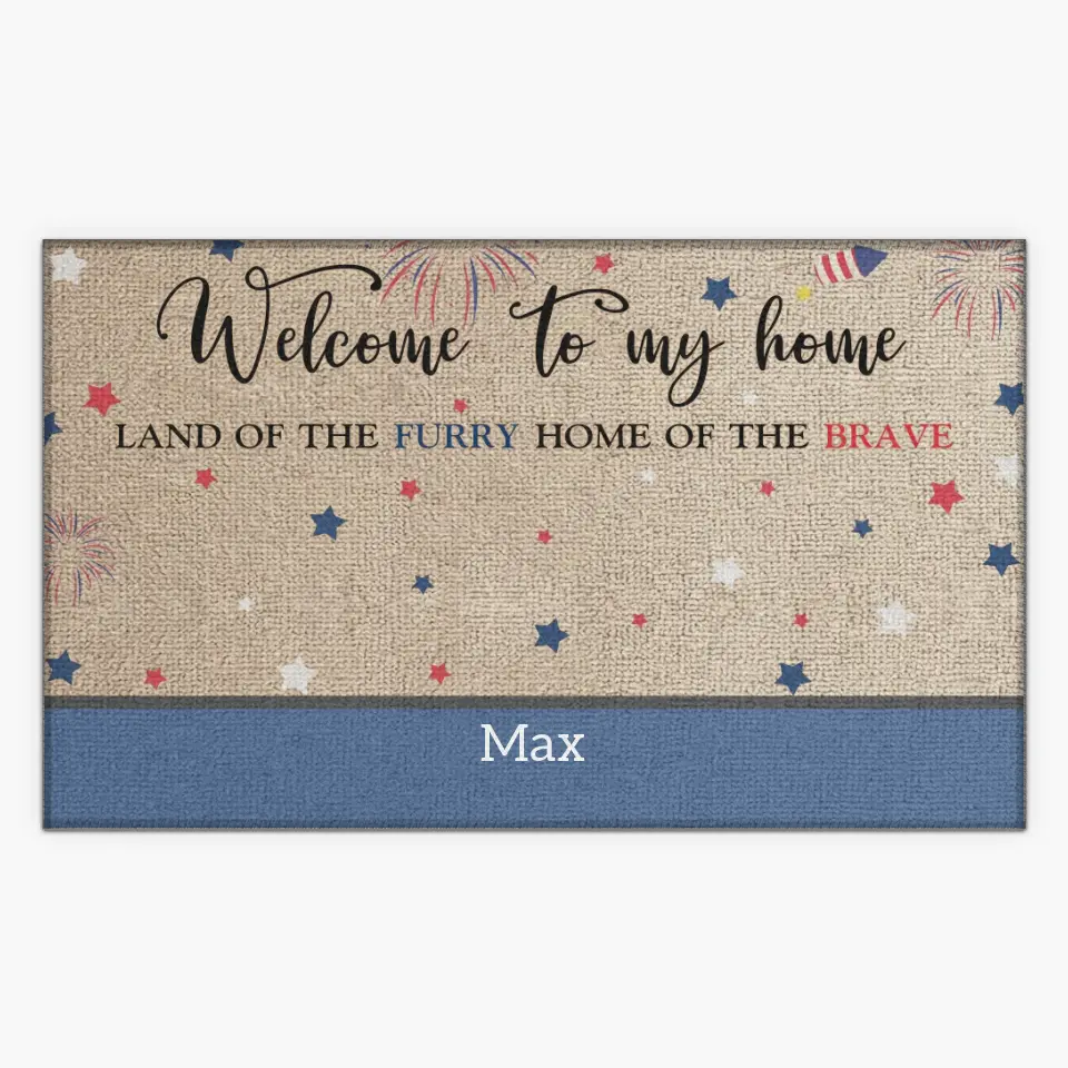 Personalized Custom Doormat - 4th Of July, Birthday Gift For Pet Lover - Welcome To Our Home