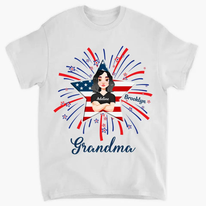 Personalized T-shirt - 4th Of July Gift For Grandma - Firework Mom