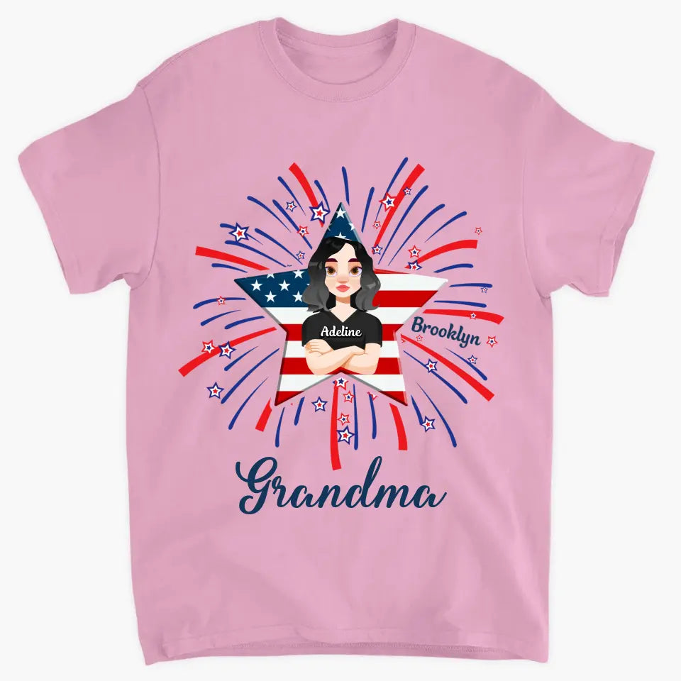 Personalized T-shirt - 4th Of July Gift For Grandma - Firework Mom