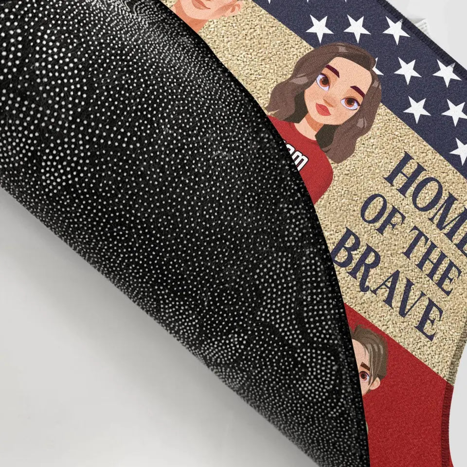 Personalized Custom Doormat - 4th Of July, Welcoming Gift For Family - Land Of The Free Home Of The Brave