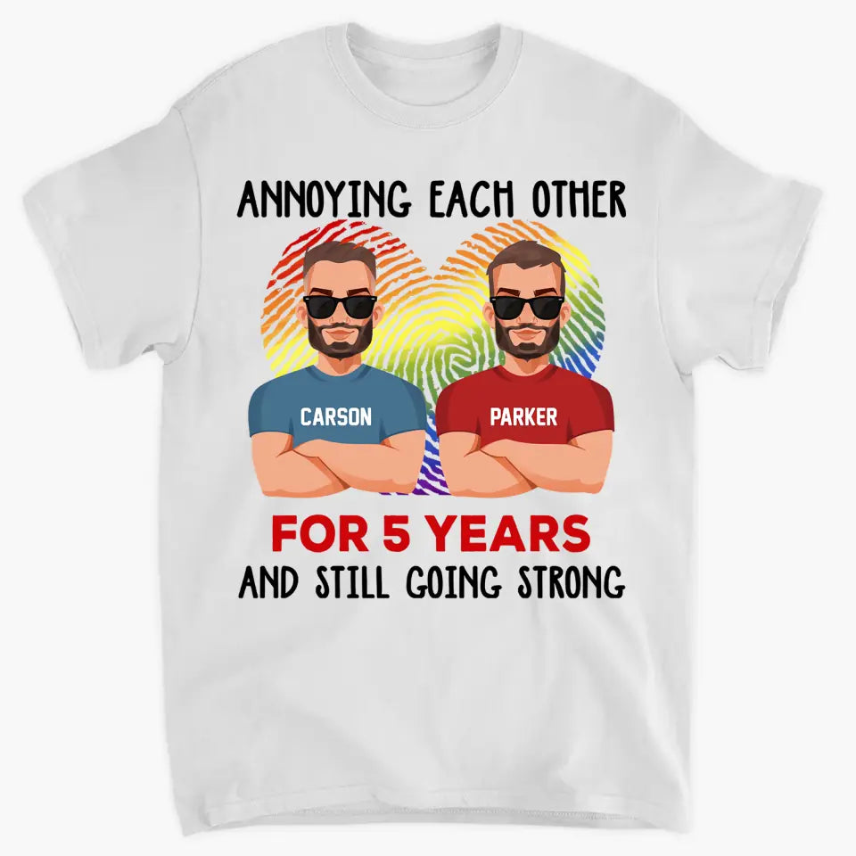 Personalized Custom T-shirt - Pride Month, LGBT, Anniversary Gift For Couple - Annoying Each Other