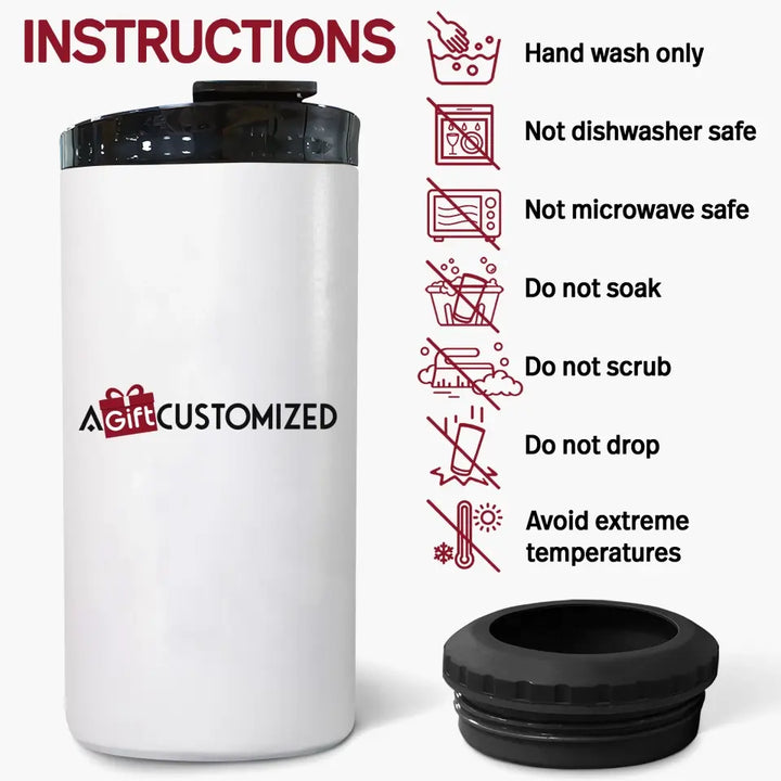Personalized Custom Can Cooler Tumbler - Father's Day, Birthday Gift For Dad, Father - Seems Like Just Yesterday I Was Chilling In Your Balls
