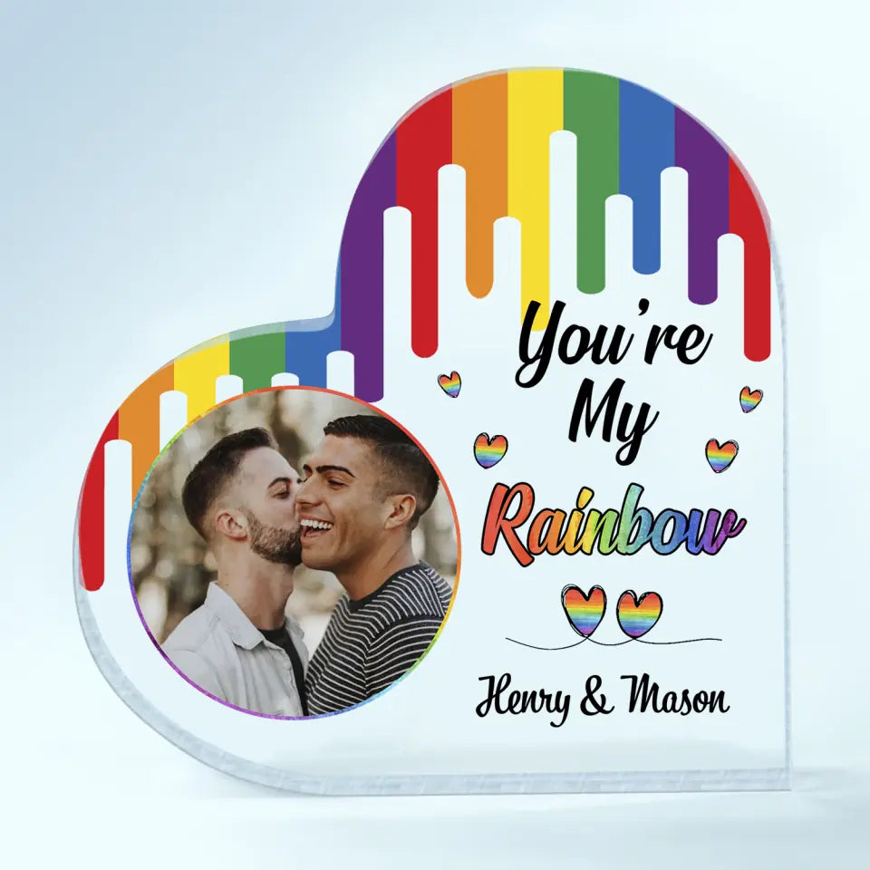Personalized Custom Heart-shaped Acrylic Plaque - Pride Month, LGBT, Anniversary Gift For Couple - LGBT You're My Person