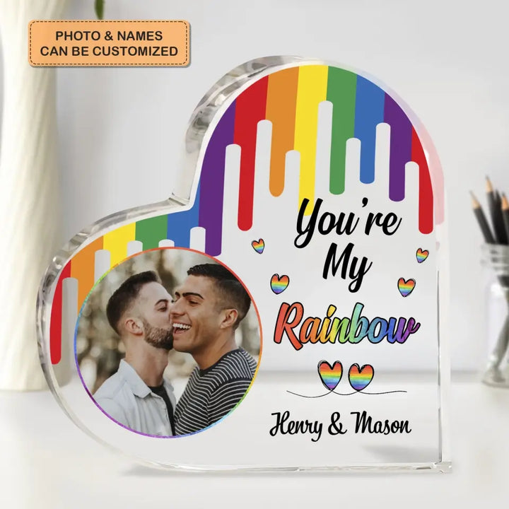 Personalized Custom Heart-shaped Acrylic Plaque - Pride Month, LGBT, Anniversary Gift For Couple - LGBT You're My Person