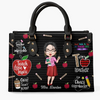 Personalized Leather Bag - Gift For Teacher - Teach Love Inspire Teacher V2