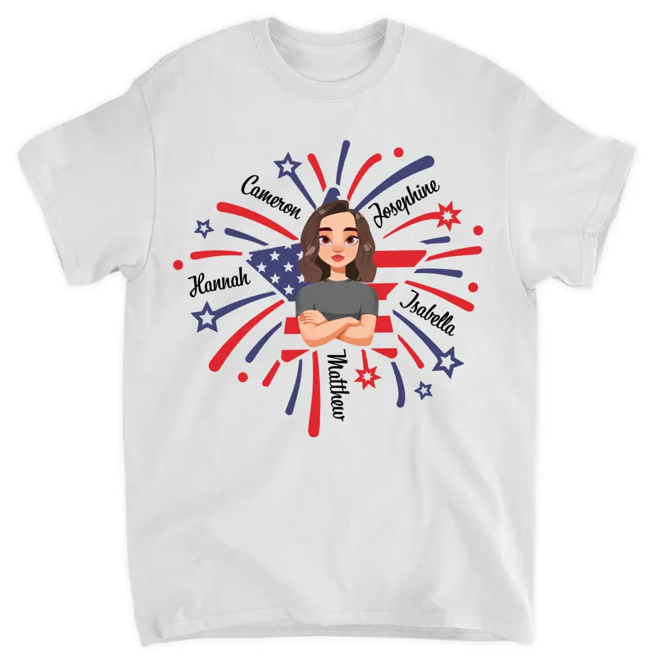 Personalized Custom T-shirt - 4th Of July, Mother's Day, Birthday Gift For Mom, Grandma - Mommy's Fireworks