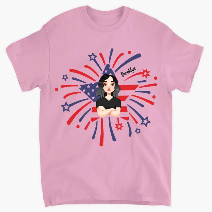 Personalized Custom T-shirt - 4th Of July Gift For Grandma - Mommy's Fireworks