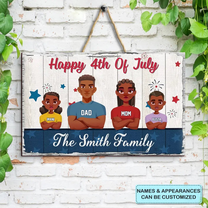 Personalized Custom Door Sign - Independence Day, Birthday Gift For Family - Happy 4th Of July