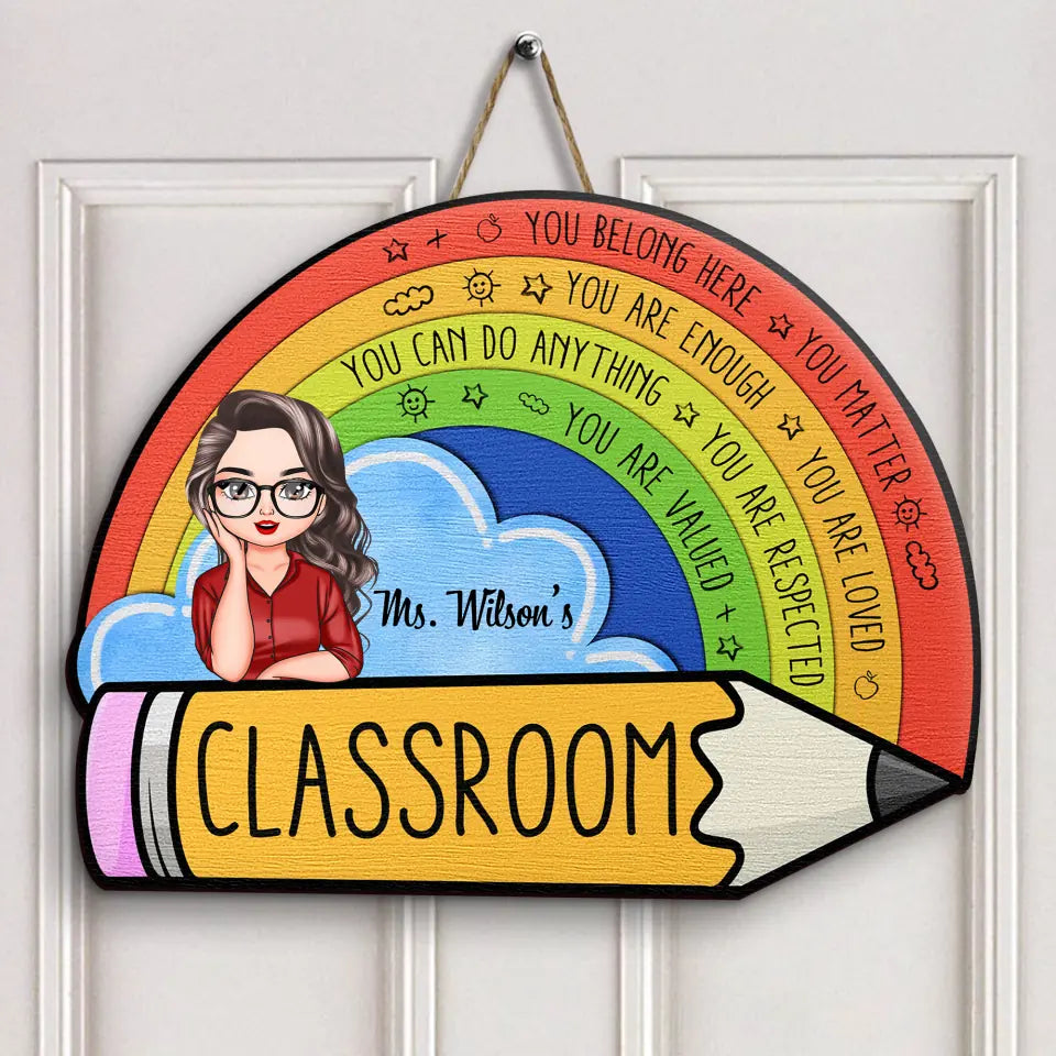 Personalized Custom Door Sign - Welcoming, Birthday, Teacher's Day Gift For Teacher - In My Class