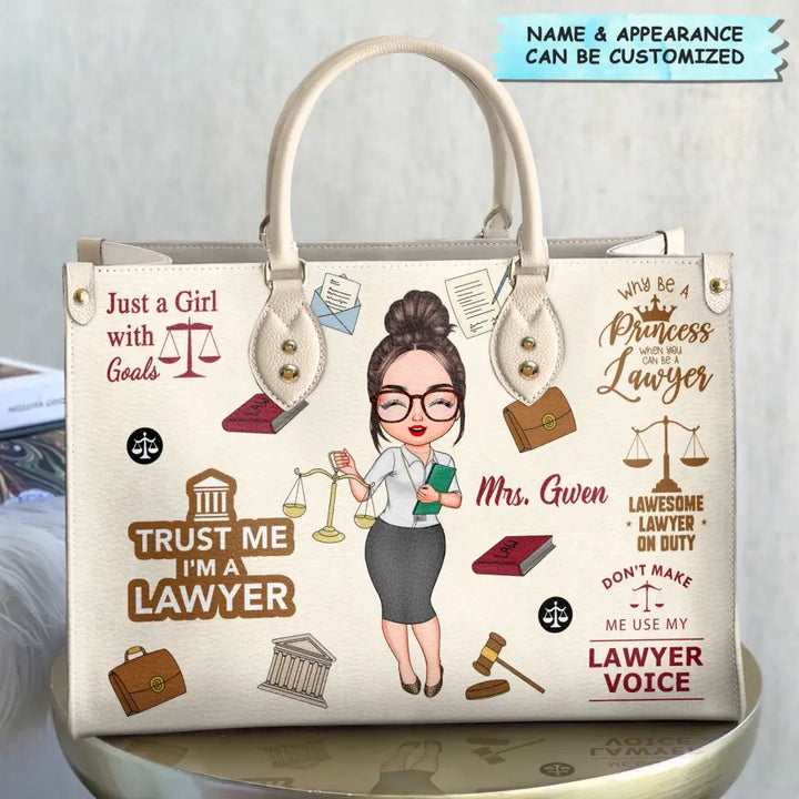 Personalized Custom Leather Bag - Birthday Gift For Lawyer - Being A Lawyer